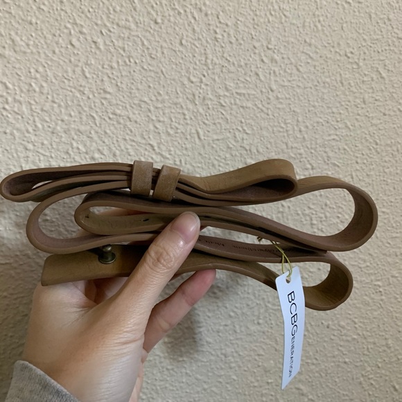 BCBGENERATION WAIST BELT BOW BUCKLE BROWN TAN - Picture 5 of 7